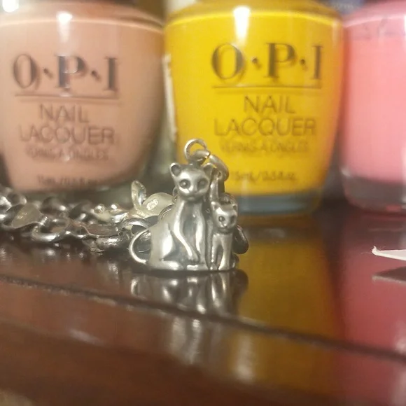 Silver SS925 Kitty Cat & Mama Cat 3-D Charm For Bracelet Or Pendant For Necklace - Picture 5 of 11